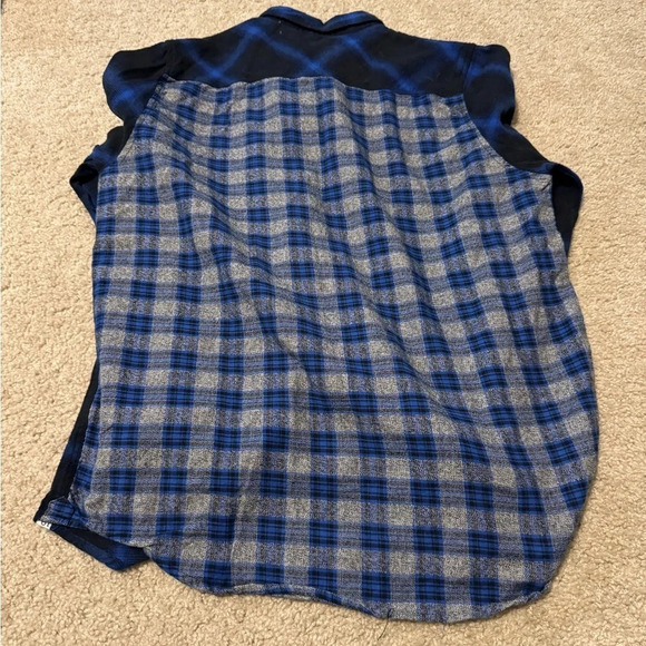 Blue dual patterned flannel - Picture 2 of 3